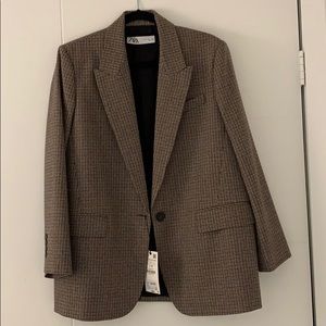 ZARA Women’s Checker Blazer Size L